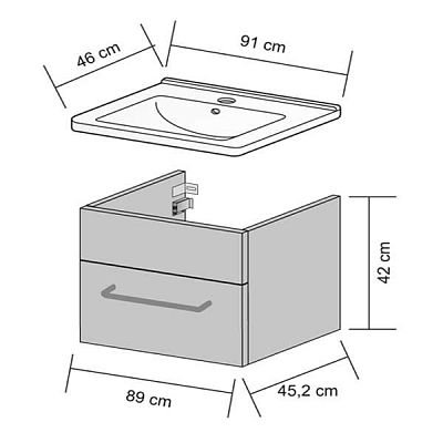 Тумба под умывальник Dreja ASTON S 70109 фото 2