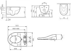 C111739SC Awe подвесной унитаз с электронной крышкой биде Clean Care
