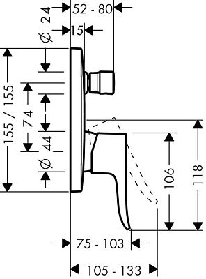 Смеситель Hansgrohe Metris 31454000 фото 2