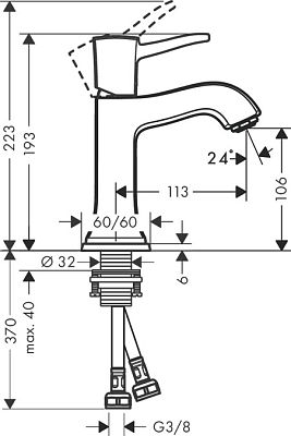 Смеситель для раковины Hansgrohe Metropol Classic 31301000 Хром фото 4
