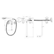 349500000 Object, смеситель для ванны/душа с длинным изливом, душ.гарнитуром, шт