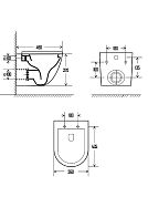 AQM2002MGR Унитаз подвесной с сиденьем SoftClose, технология смыва Rimless, скрыт.крепеж. Цвет серый