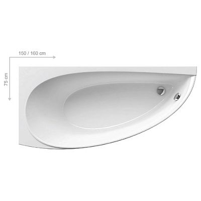 CT01000000 ванна асимметричная AVOCADO левая /150х75/ (белый) фото 1