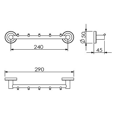 Полотенцедержатель 5 крючков (11035A) фото 2