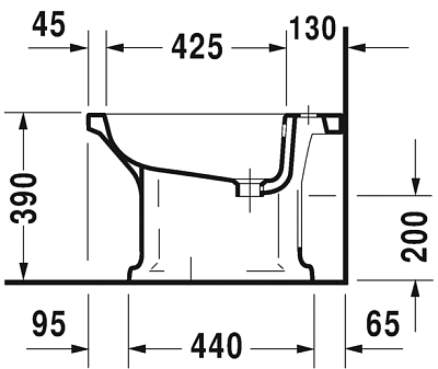 Напольное биде Duravit 1930 0267100000 белое фото 6