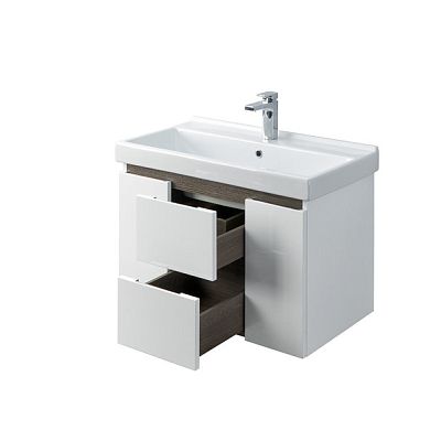 Тумба под раковину Aquaton Рене 80 белый, грецкий орех (1A222201NRC80) фото 1