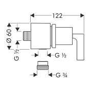 Шланговое подключение Hansgrohe Axor Citterio Fixfit Stop 39882000