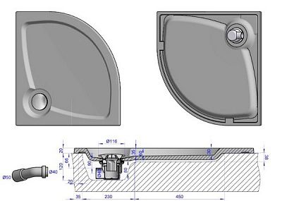 Душевой поддон Cezares TRAY-S-R-80-550-56-W фото 6