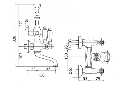 Смеситель для душа Cezares DIAMOND-D-02-Sw фото 2