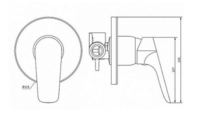 777500000 Origin Bit,смеситель монтируемый в стену фото 2