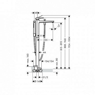 Смеситель для ванны Hansgrohe Metropol 32532670 фото 2