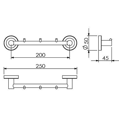 Полотенцедержатель 3 крючка (11033A) фото 2