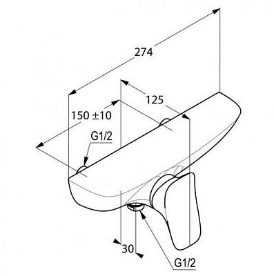 537100575 смеситель AMBIENTA для душа (хром) фото 2