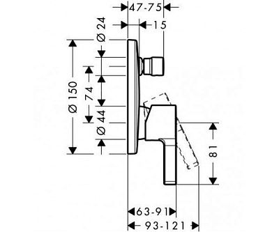 Смеситель Hansgrohe Metris S 31487000 фото 2