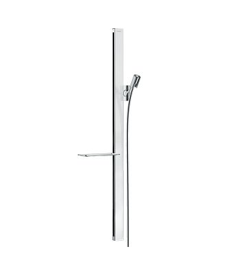 Штанга для душа HANSGROHE Unica E 27640400 с держателем для лейки, полкой и шлангом, цвет Белый/Хром фото 1
