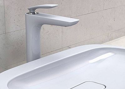 522969175 смеситель BALANCE умывальник ( бел.хром) фото 4