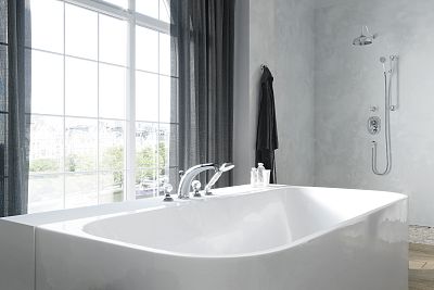 KLUDI ADLON Смеситель для ванны и душа на 4 отверстия, хрустальные рукоятки «Made with Swarovski® Elements», хром, арт. 5152405G5 фото 3