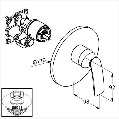 KLUDI BALANCE Встраиваемый смеситель для душа, арт. 526550575 фото 2