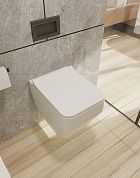 AQM2009 Унитаз подвесной с сиденьем SoftClose, технология смыва Rimless, скрытый крепеж. 525х360х370