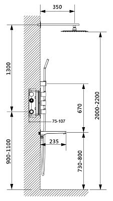 Душевая система Timo Petruma 3-х режимная, с термостатом (SX-5149/00SM chrome) фото 2