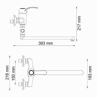 Isar 1302L Смеситель для ванны с длинным изливом фото 6