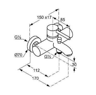 386910576 смеситель для ванны BOZZ (хром) фото 2
