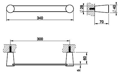 Полотенцедержатель Gessi Cono Accessories 45497-707 шлифованный черный металл фото 2