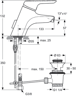 Смеситель для биде Ideal standard a5655aa фото 3