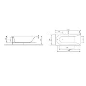 W72A-150-070W-A2 Ванна акриловая spirit 150x70, без слива/перелива