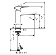 Смеситель для раковины Hansgrohe Metropol 110 32506000
