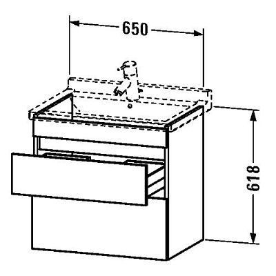 Тумба подвесная Duravit DuraStyle DS648704343 базальт матовый фото 2