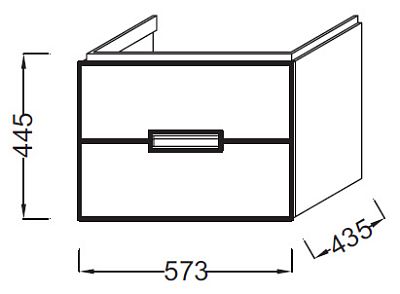 Тумба под раковину Jacob Delafon Reve 60 EB1134-G1C белая фото 2