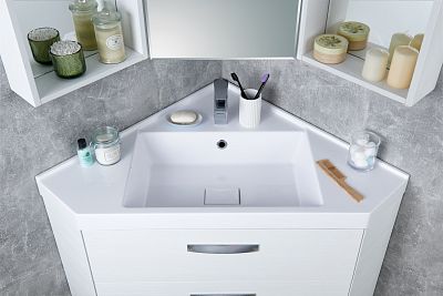 1A205601ANW70 тумба под раковину КАНТАРА угловая /78х78/ (дуб полярны) фото 8