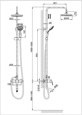 Душевая система D&K Bayern Arbeo (DA1243701B10) фото 9