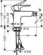 Смеситель для биде Hansgrohe Talis E 71721000