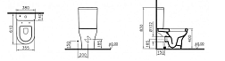Унитаз-компакт Vitra Zentrum Open-back 9824B003-7207