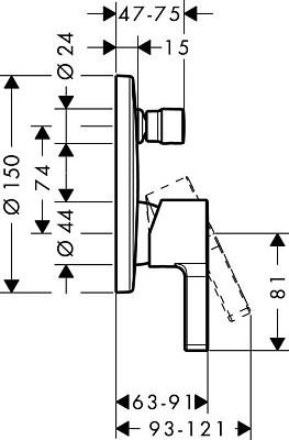 Смеситель Hansgrohe Metris S 31465000 фото 2