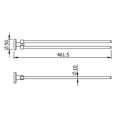Полотенцедержатель 2-ой поворотный (11008C) фото 2