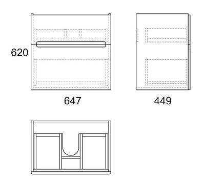 Тумба под раковину Owl 1975 Nyborg 70 OW06.02.00 фото 2