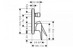 Смеситель для ванны Hansgrohe Talis E 71474990