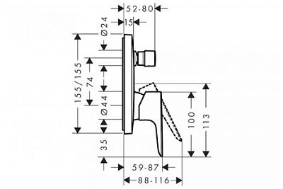 Смеситель для ванны Hansgrohe Talis E 71474990 фото 2