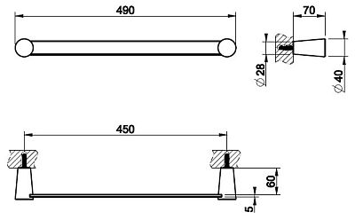 Полотенцедержатель Gessi Cono Accessories 45500-706 чёрный металл фото 2