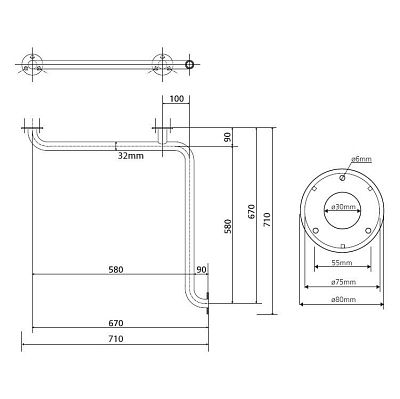 Поручень для душа Bemeta Help Program 301102034 лак фото 2