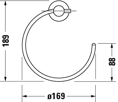 Кольцо для полотенца Duravit D-Code 0099211000 хром фото 3