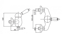 Смеситель для душа Cezares VINTAGE-DM-01-Sw-N