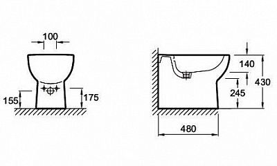 E4738-00 биде ODEON UP /57х36,5/ (бел) фото 3