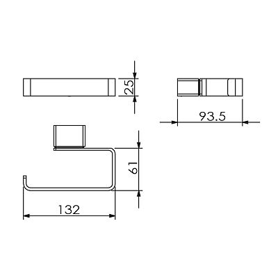 Бумагодерж. без крышки "кв-т" (горизонт.) (11343A-BP) фото 2