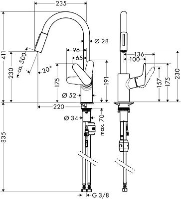 Смеситель Hansgrohe Focus 31815000 фото 2