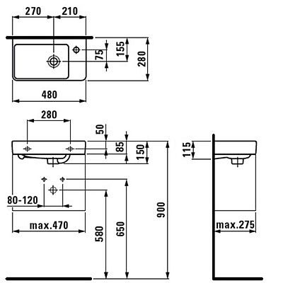 Рукомойник LAUFEN PRO 8.1595.4.000.104.1 фото 3