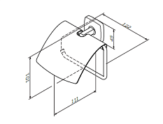 A90341400 Gem, Держатель для туалетной бумаги с крышкой